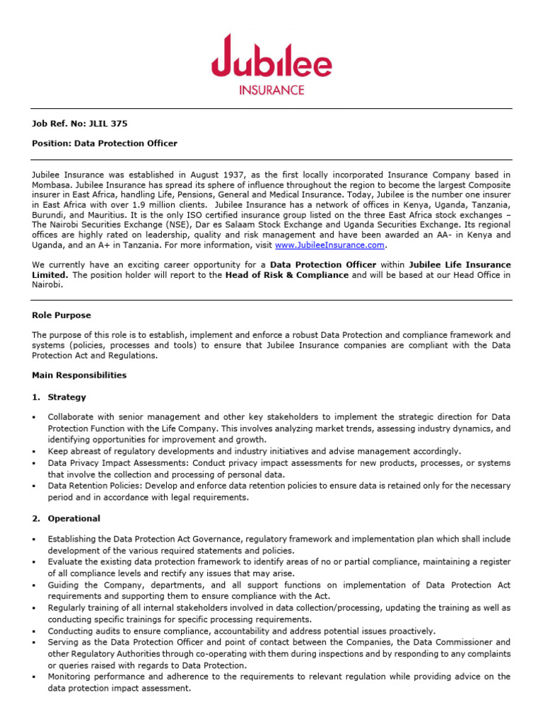 Jlil 375 Data Protection Officer | PDF | Regulatory Compliance ...
