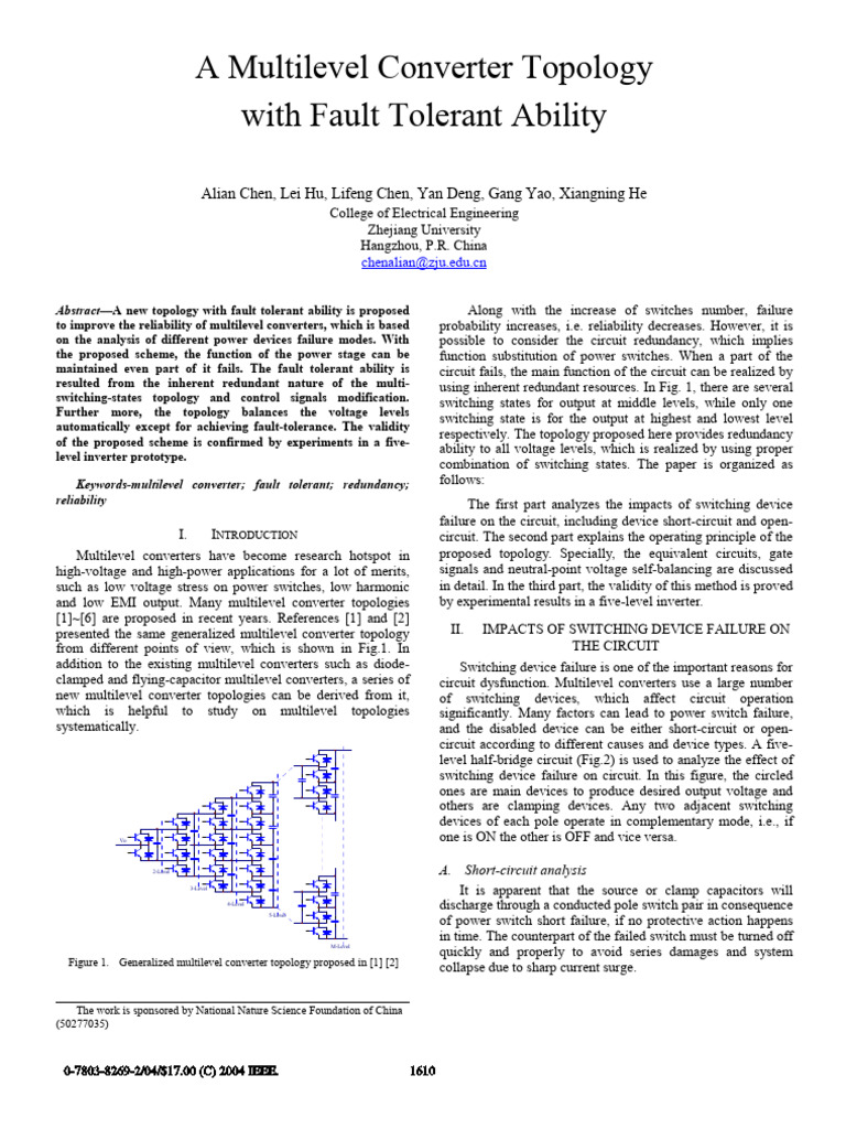 A Multilevel Converter Topology With Fault Tolerant Ability | PDF ...