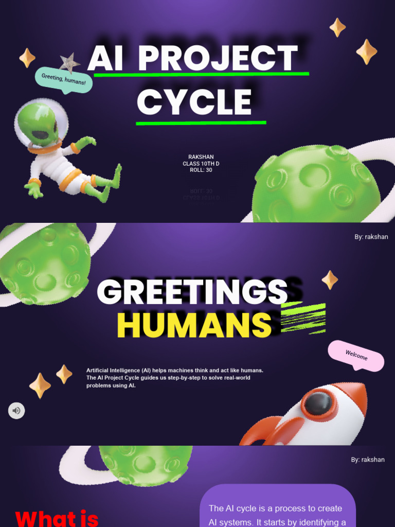 Class 10 Cbse AI PROJECT CYCLE Presentation | PDF | Artificial ...
