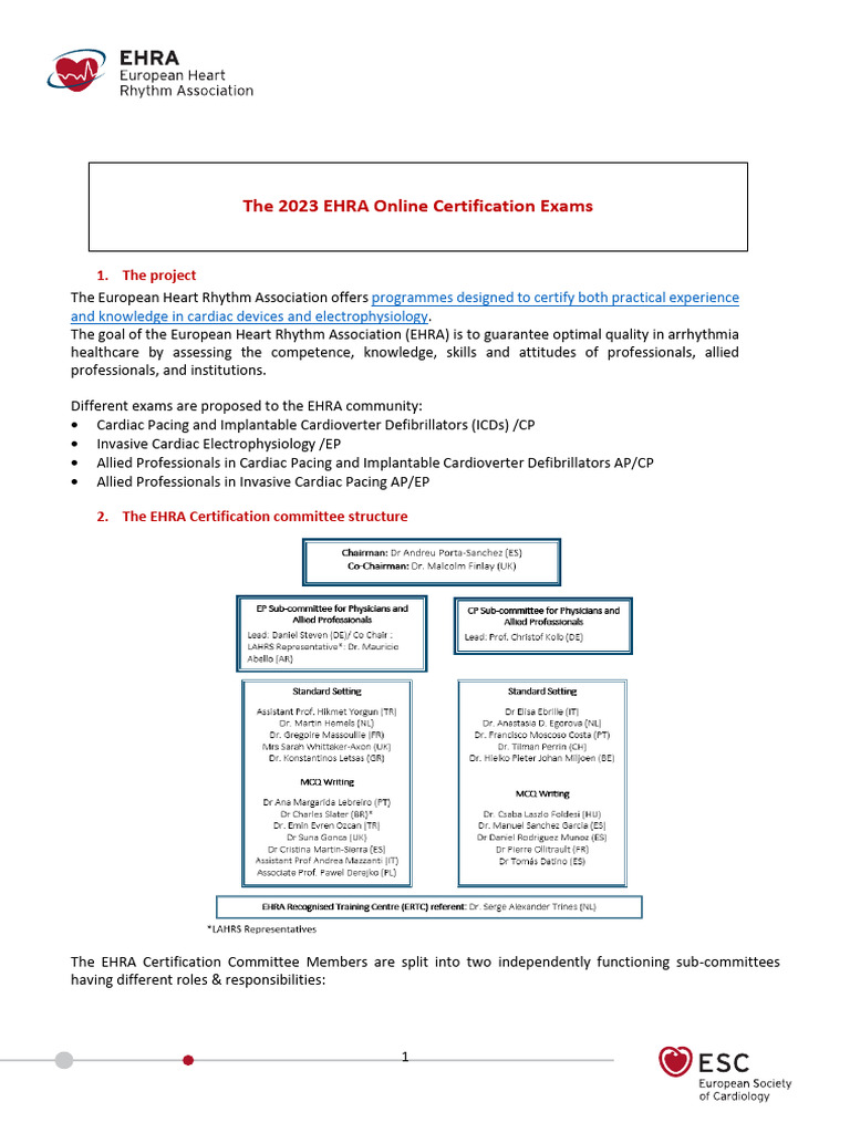 EHRA Online Certification Exams 2023 PJD v1.1 | PDF | Cardiology ...