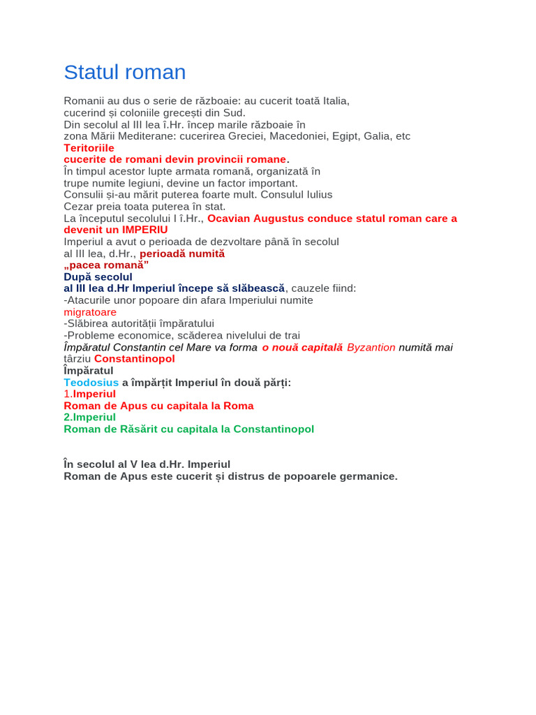 Statul Roman | PDF