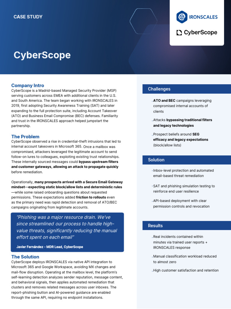 Case Study - CyberScope - EMEA MSP | PDF | Phishing | Information ...