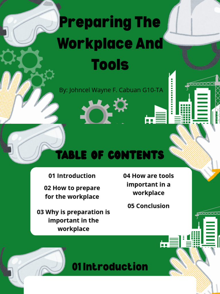 Preparing The Workplace and Tools | PDF