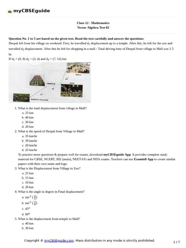 12 Math Vectoralgebra Tp02 | PDF | Euclidean Vector | Scalar (Mathematics)