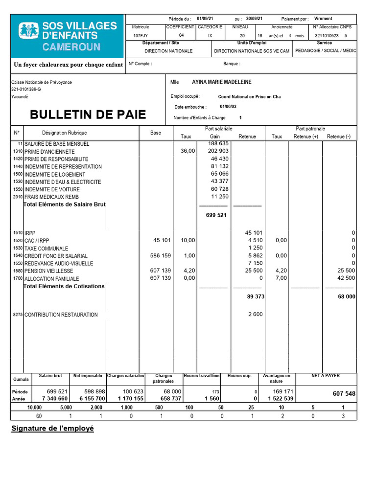 Bull Septembre 2021 WF CMNOLP03 | PDF | Salaires | Impôt sur le revenu