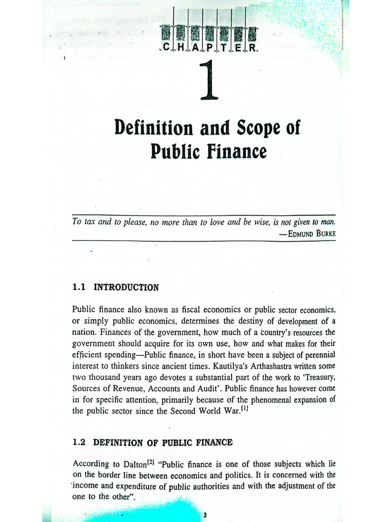 Public Finance Chapter 1 | PDF