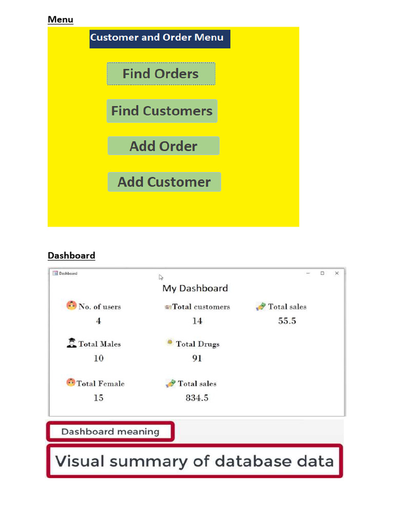Menu & Database in MS Access | PDF | Menu (Computing) | Microsoft Access