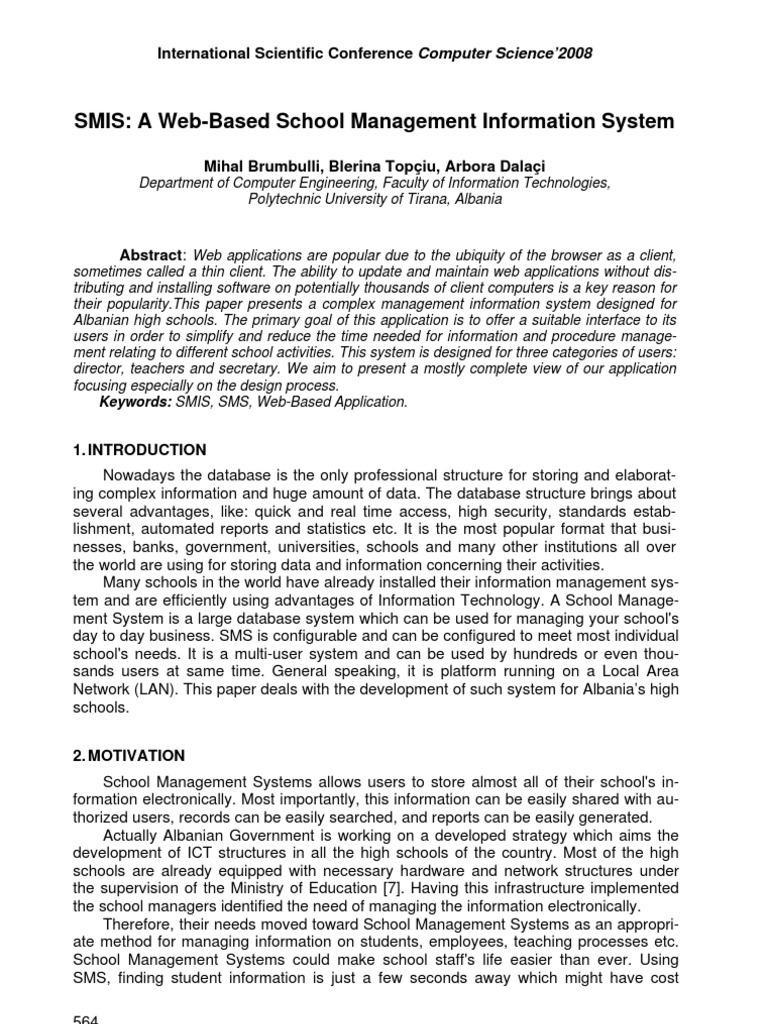 Information School Management System | PDF