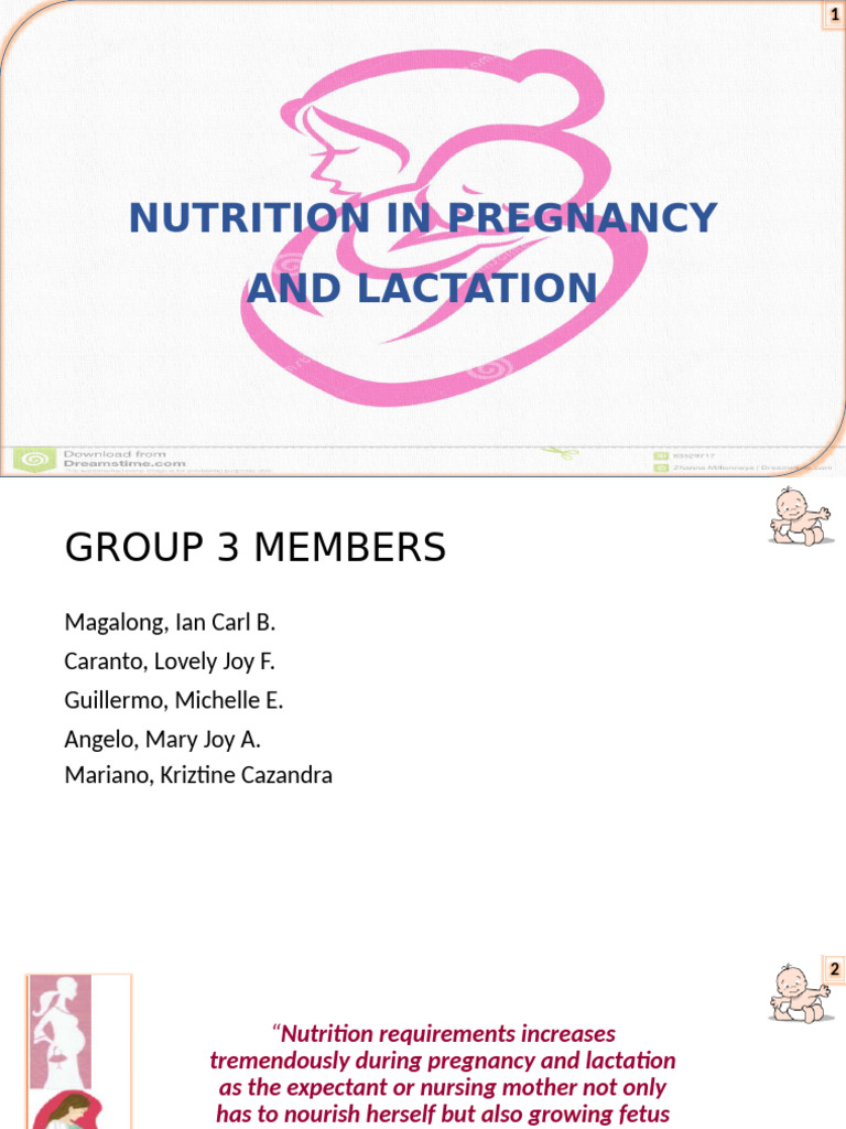 Nutrition During Pregnancy and Lactation Group3 Report | PDF ...