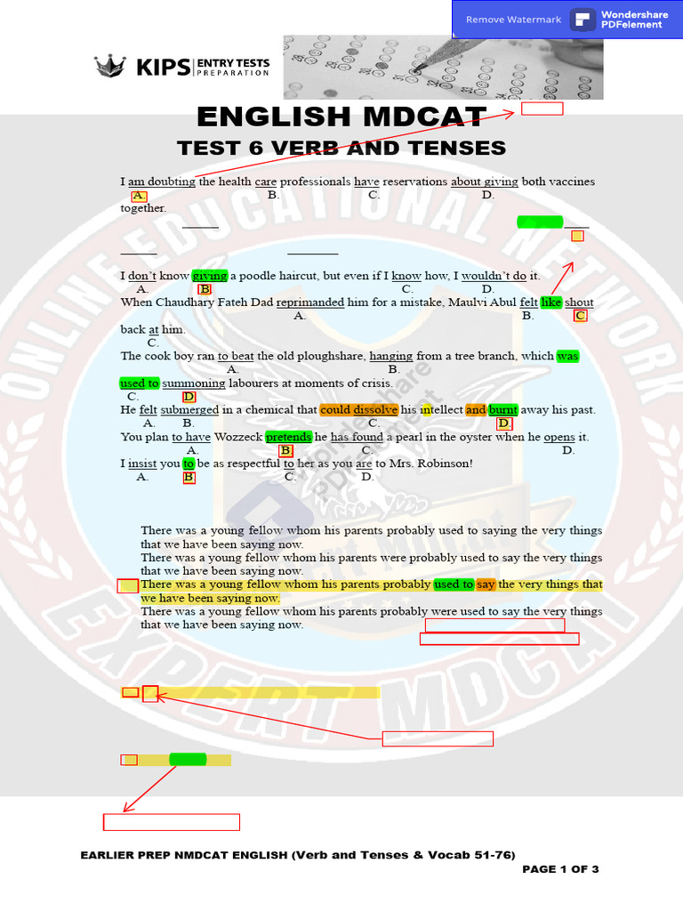 Test#6 English Answer Key | PDF | Linguistics | Morphology