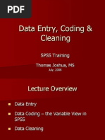 Data Entry, Coding & Cleaning: SPSS Training