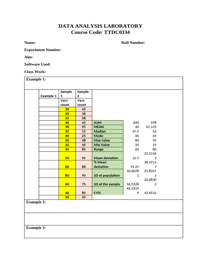Data Analysis Laboratory File Format | PDF
