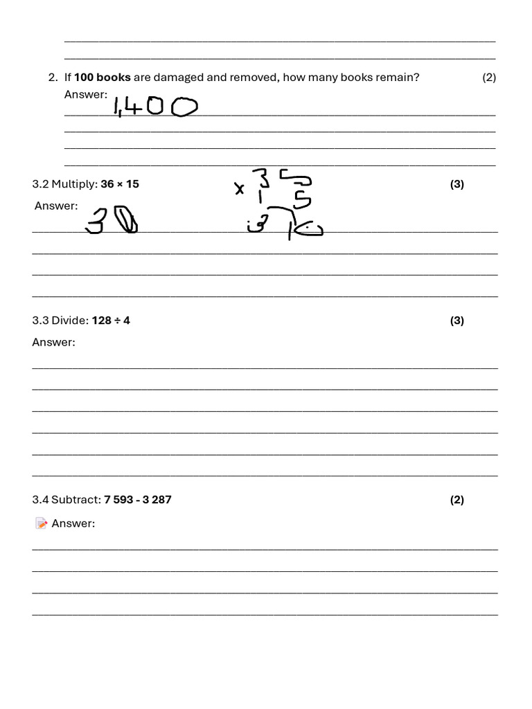 Grade 4 June Exam Revision | PDF