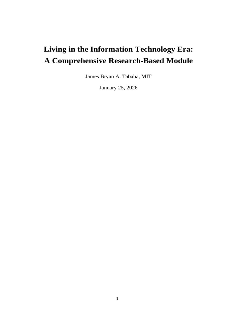 Living in It Era Module 1 | PDF | System | Information Technology