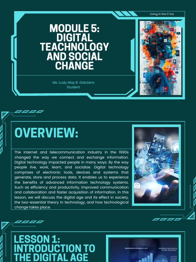 MODULE 5 Digital Technology Social Change | PDF | Educational ...