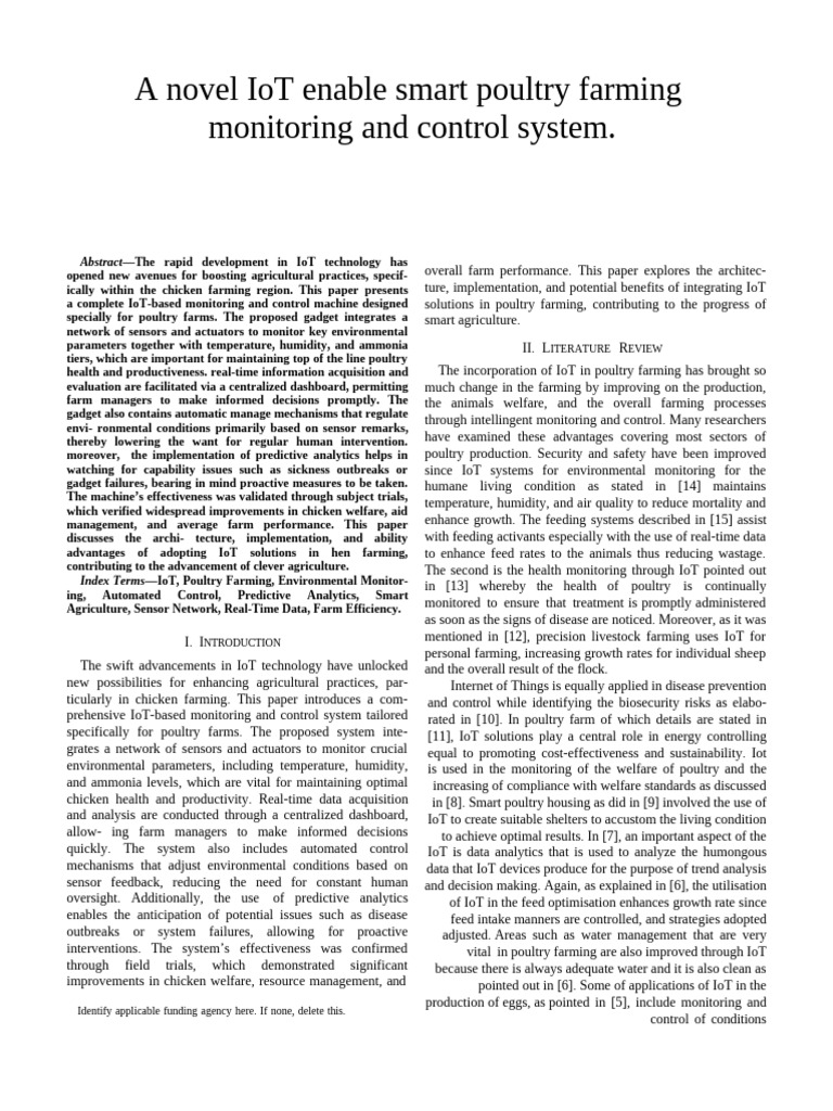 A Novel IoT Enable Smart Poultry Farming Monitoring and Control System ...