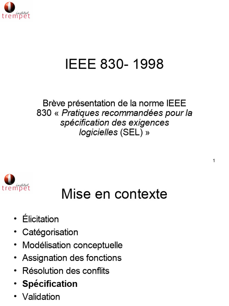 Pp-Ieee 830 - 1998 | PDF | Logiciel | Mise en page