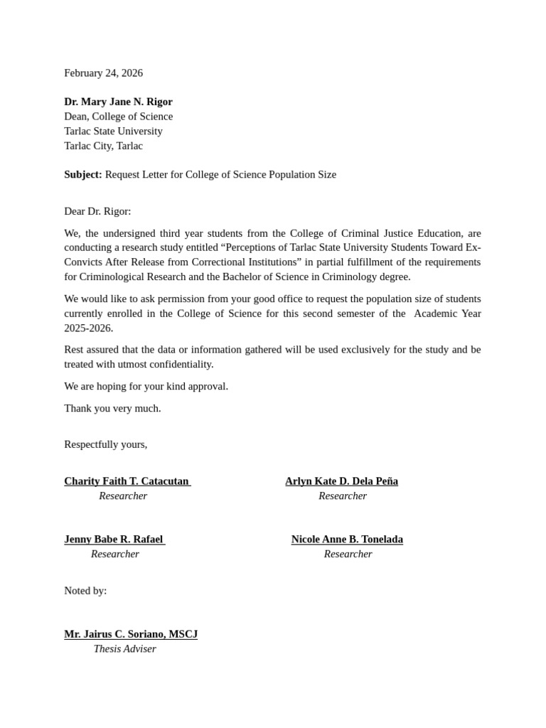 Request Letter | PDF