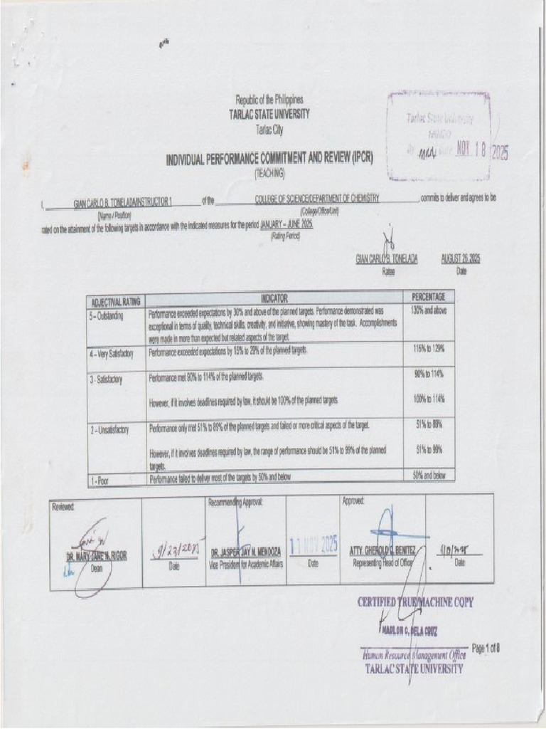 Performance Rating (Community Affairs Officer III) | PDF