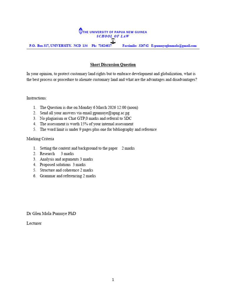 Short Discussion Questions | PDF