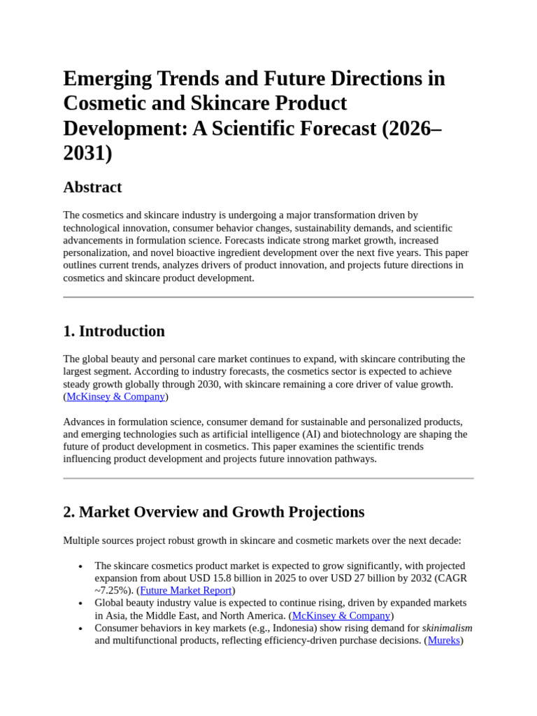 Emerging Trends and Future Directions in Cosmetic and Skincare Product ...