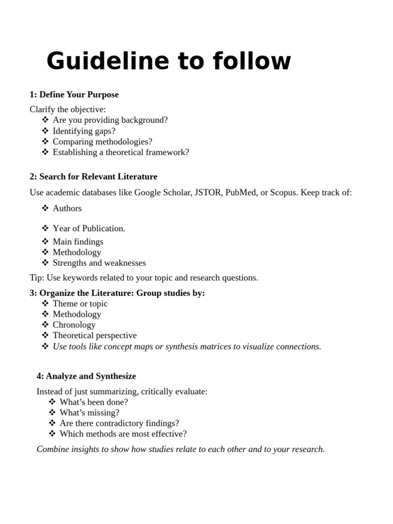 Guideline To Follow | PDF