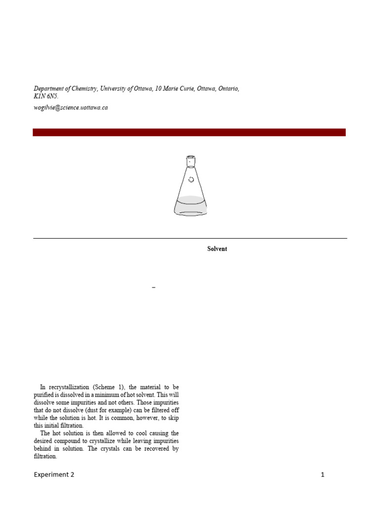 Exp 2 Recrystallisation and Melting Point 132125 | PDF | Solubility ...