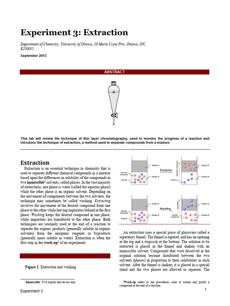 Exp 3 Extraction 132126 | PDF | Solubility | Solvent