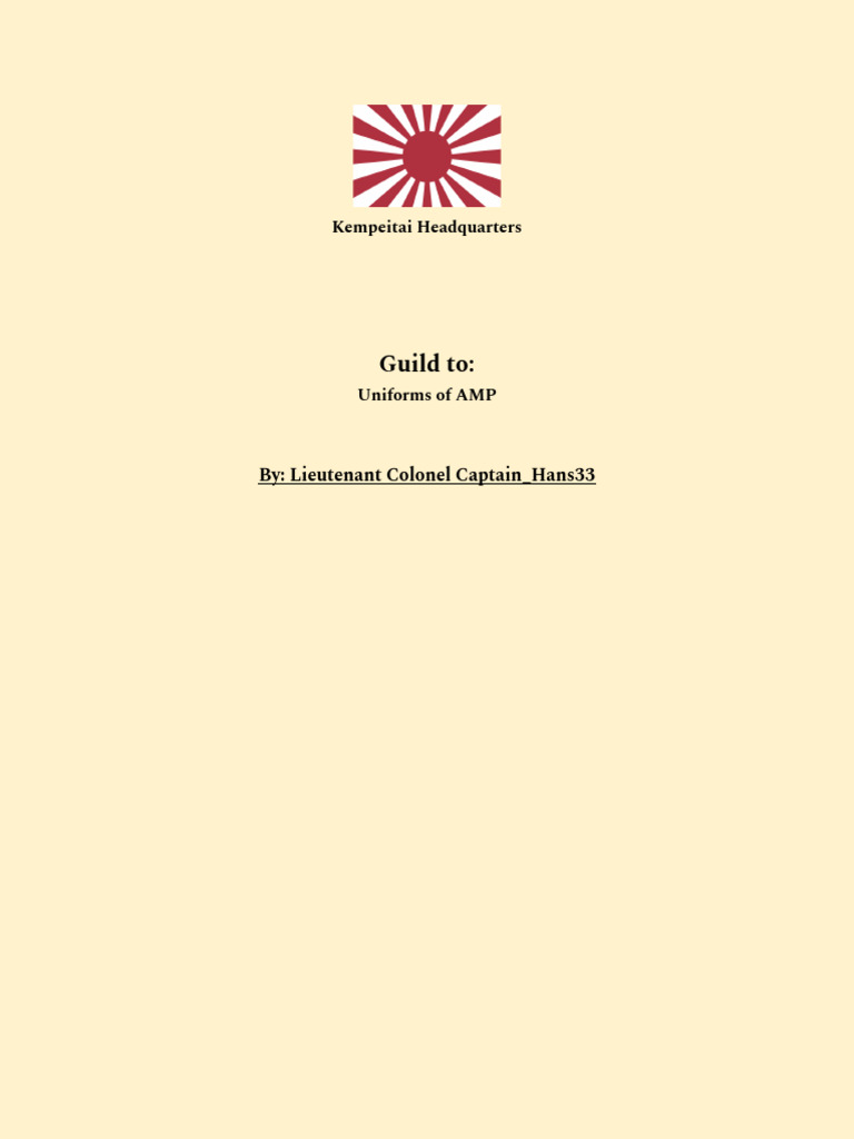 Kempeitai Dress Code | PDF