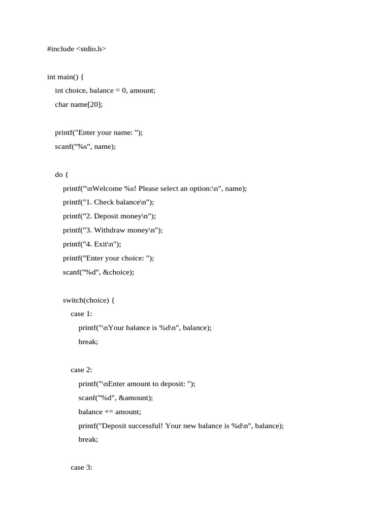 Bank Management System | PDF