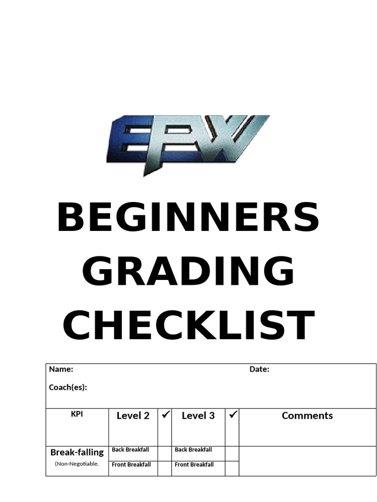 EPW Beginner Grading | PDF | Professional Wrestling | Professional ...