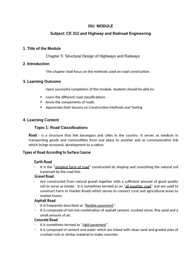 Module 6 Structural Design of Hig | PDF | Road Surface | Road