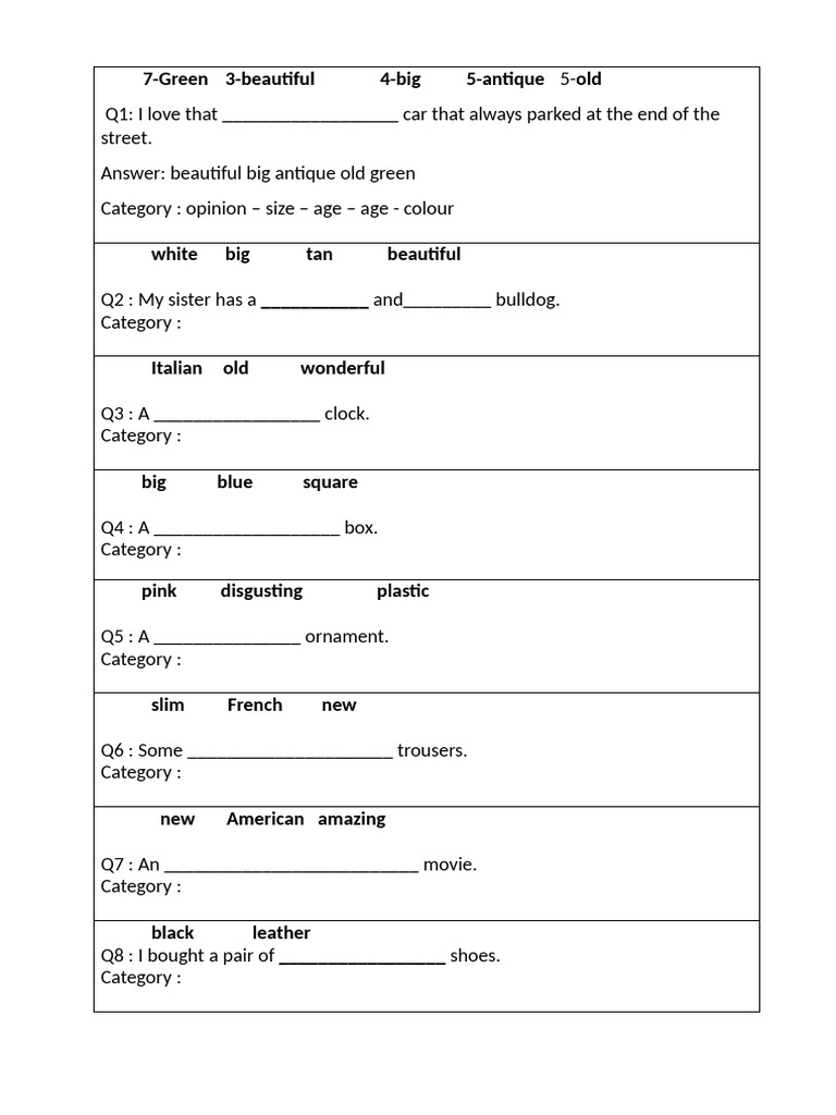 Adjective | PDF