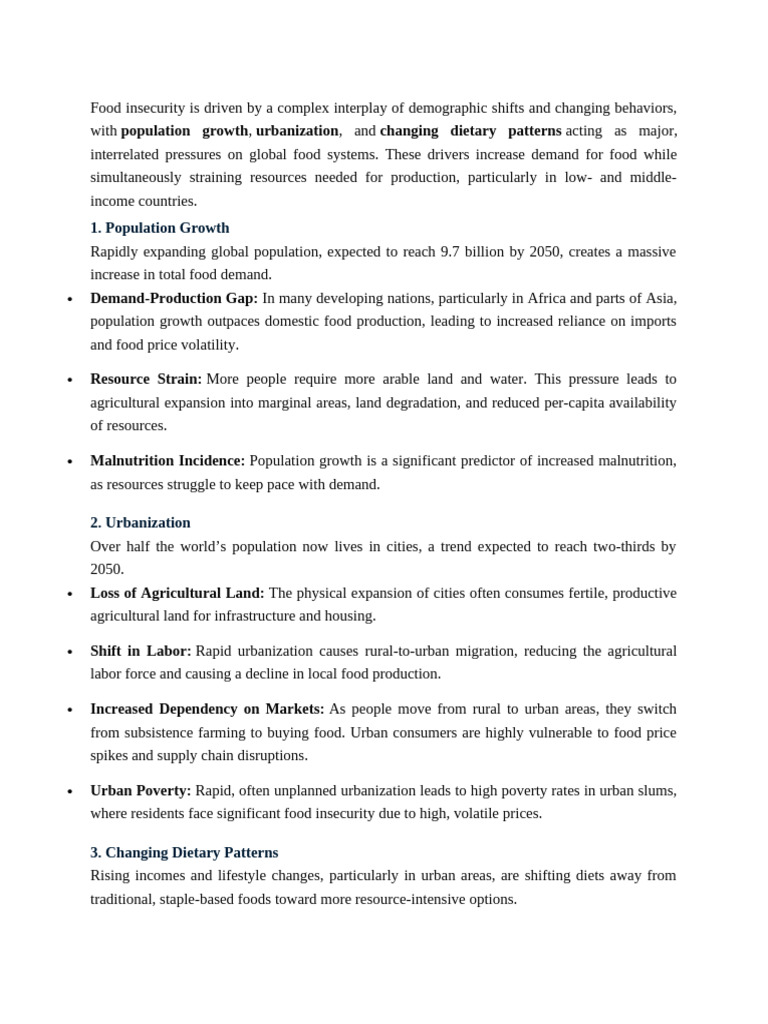 Drivers of Insecurity | PDF | Urbanization | Food Security