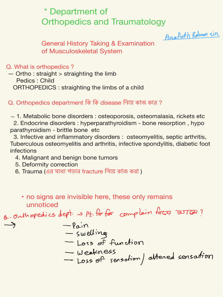 Orthopedics Notes | PDF