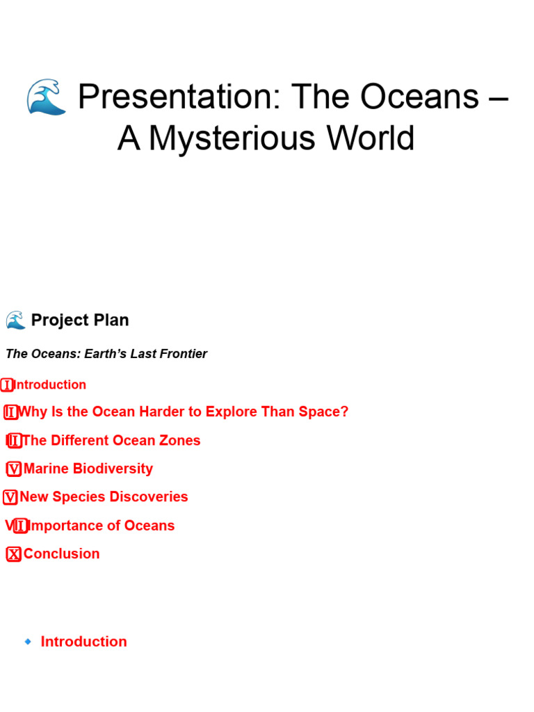 ? Presentation - The Oceans - A Mysterious World | PDF | Oceans | Deep Sea