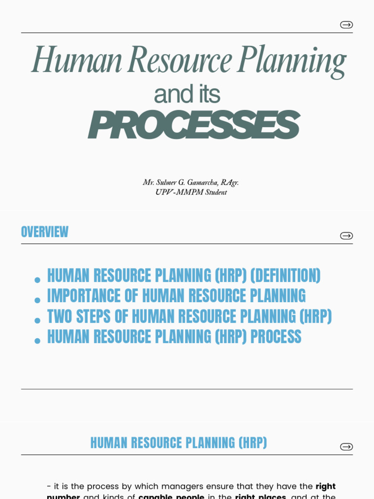 Human Resource Planning and Its Process | PDF | Human Resource ...