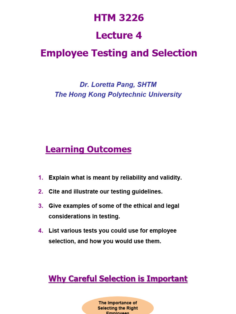 Lecture 4 - Employee Testing Ad Selection Strategies - Student - 2025 ...