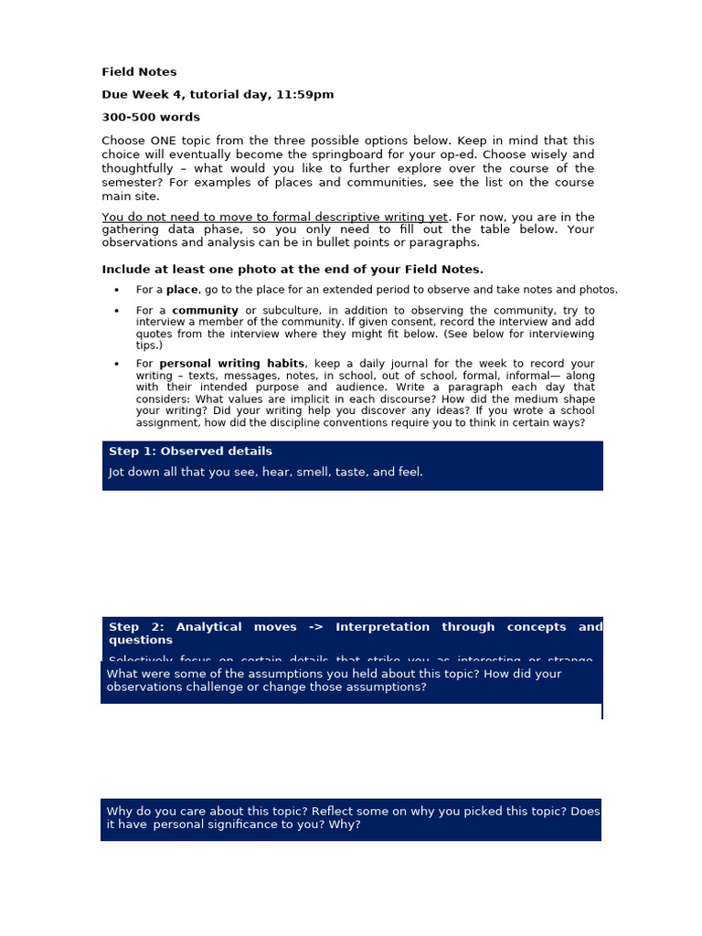Field Notes Template | PDF | Human Communication | Communication