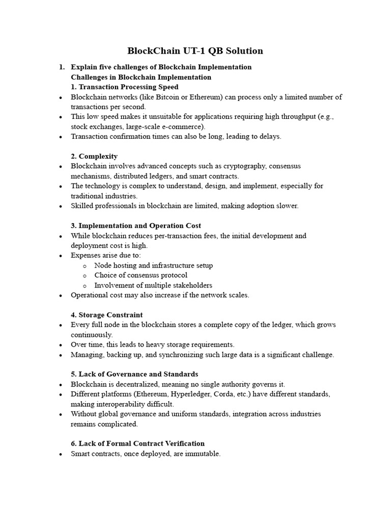BlockChain UT-1 QB Solution | PDF | Bitcoin | Cryptocurrency