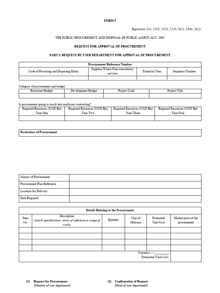 Form 5: Regulation 3 (1), 13 (3), 15 (3), 17 (3) 24 (2), 53 (6), 54 ...