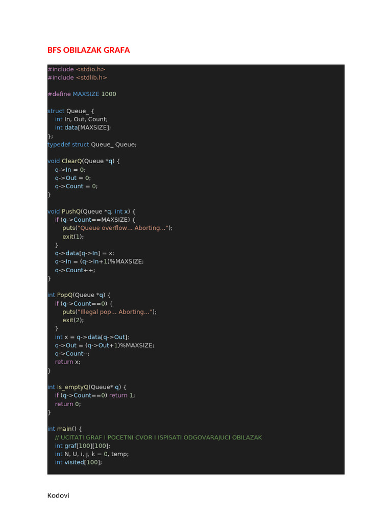 AISP - Kodovi | PDF | C++ | Algorithms And Data Structures