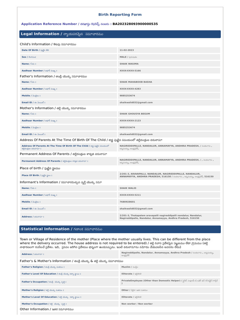 BA202328093900000535 Reporting Form | PDF