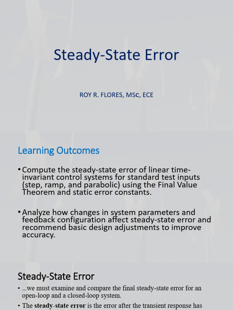 Lec 06 Steady State Error | PDF