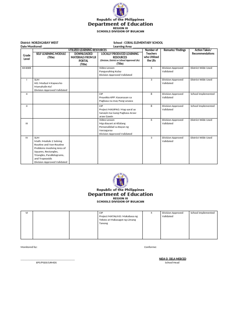 Ces Utilization of Learning Resources Eps Psds Lrmds 2 | PDF | Euclid ...