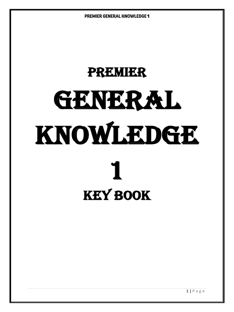 Premier General Knowledge Class 1 Keybook | PDF | Earth | Foods