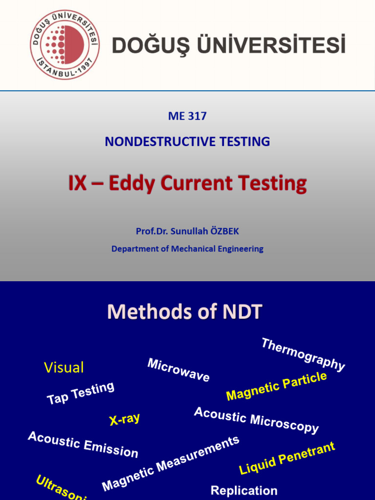 9-Eddy Current Testing | PDF | Electric Current | Inductor