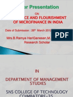 Emergence and Flourishment of Microfinance in India: Mrs.B.Ramya Hariganesan, M.F.C.,M.Phil, Research Scholar