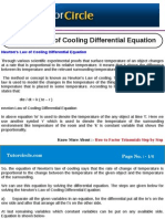 Newton's Law of Cooling Differential Equation