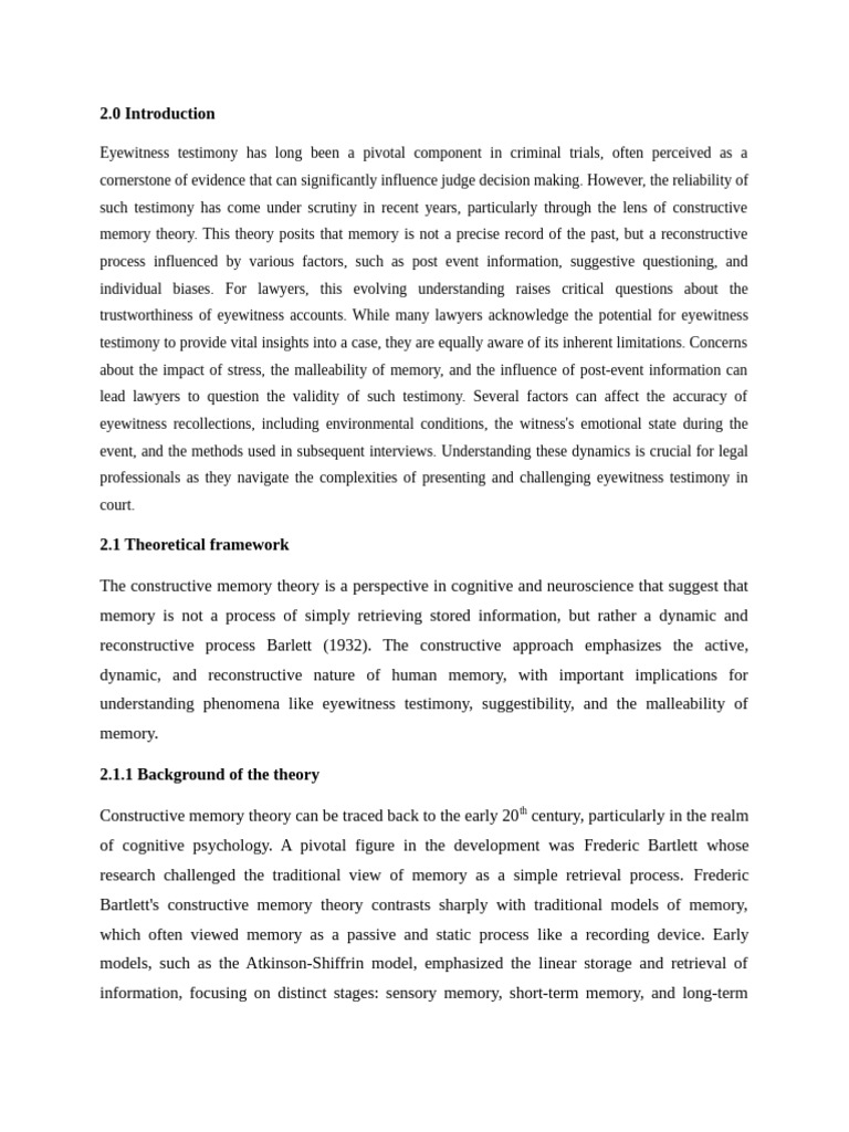 Chapter 2 Dissertation | PDF | Memory | Recall (Memory)